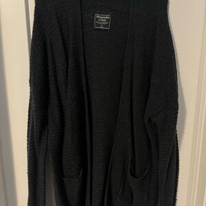 Abercrombie & Fitch Black Cardigan Sweater Open Front Knit